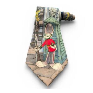 Vintage Looney Tunes Tie Rack Bugs Bunny Buckingham Palace Guard Necktie 1993